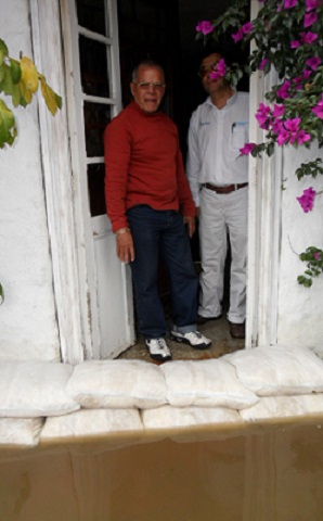 FloodSax sandless sandbags kept filthy floodwater out of this home saving countless thousands of pounds in damage