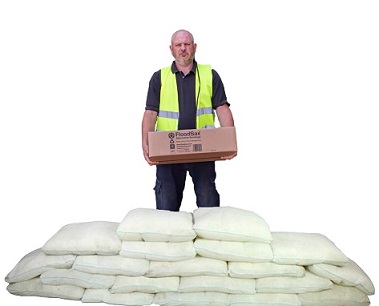 All these 20 FloodSax alternative sandbags came from this one box