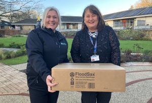 FloodSax director Jessica Bailey (left) with The Kirkwood business development manager Beverley Shaw
